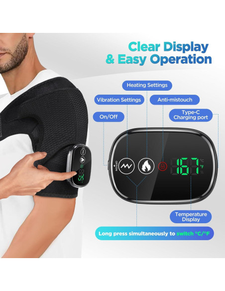 Almohadilla Térmica Inalámbrica MOAJAZA para Hombros con Masaje Almohadilla Térmica Inalámbrica MOAJAZA para Hombros con Masaje