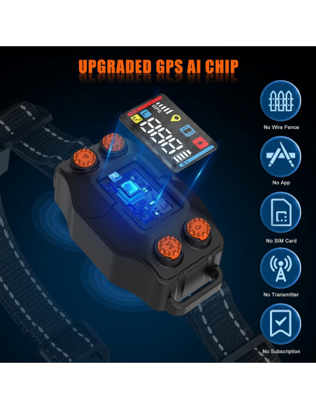 Sistema de Cerca Inalámbrica GPS para Perros Chwwen F830, 21-914m Sistema de Cerca Inalámbrica GPS para Perros Chwwen F830, 21-914m