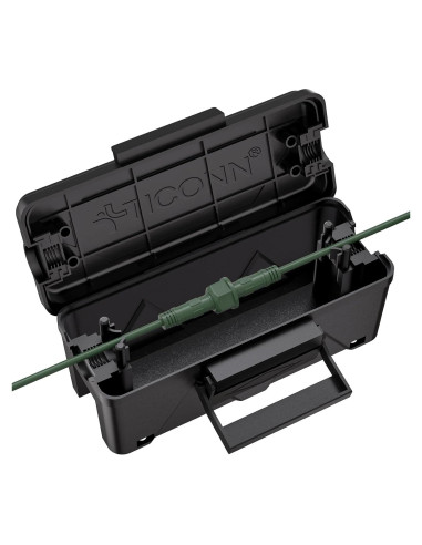 Caja Eléctrica Exterior TICONN IP54 Protección Agua Negro Pequeña