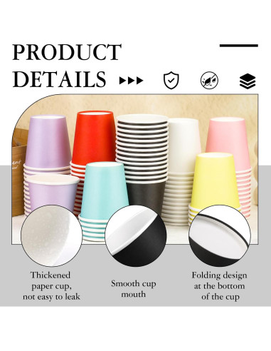 Paquete de 50 tazas de papel desechables Giwrmu 90 ml negras