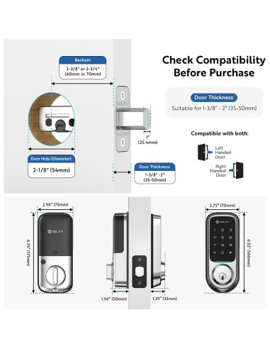Cerradura Digital Solity GT10K Wi-Fi Sin Llave IP54