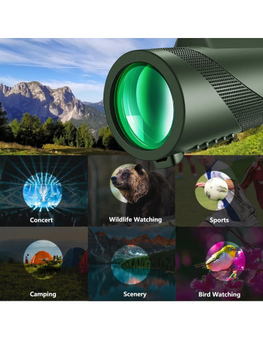 Monocular Telescopio 80x100 ASxmhGo Verde Alta Definición