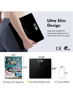 Balanza Digital de Baño NUTRI FIT 150 kg con Pantalla LCD 2