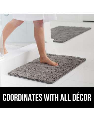 Juego de Alfombras de Baño Gorilla Grip 3 Piezas Gris