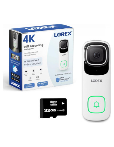 Cámara timbre video Lorex 4K con visión nocturna y WiFi
