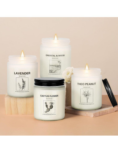 Set de Velas Aromáticas de Lavanda - Cera de Soya 6 Piezas