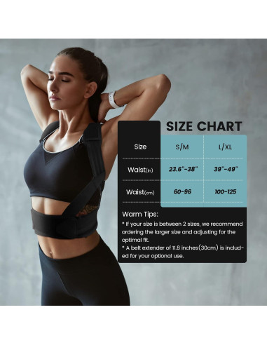 Corrector de Postura VANRORA Unisex L/XL Ajustable y Cómodo