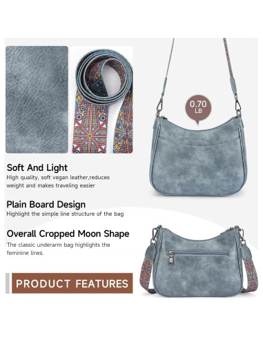Bolso Cruzado de Cuero Vegano APHISON para Mujeres 30x9x21cm