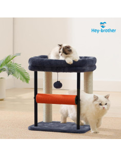 Árbol para Gatos Hey-brother 48 cm Gris Humo con Rascador 2
