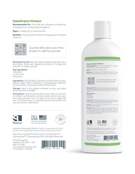 Champú Hipoalergénico Veterinary Formula 473 ml para Perros y Gatos Champú Hipoalergénico Veterinary Formula 473 ml para Perros y Gatos