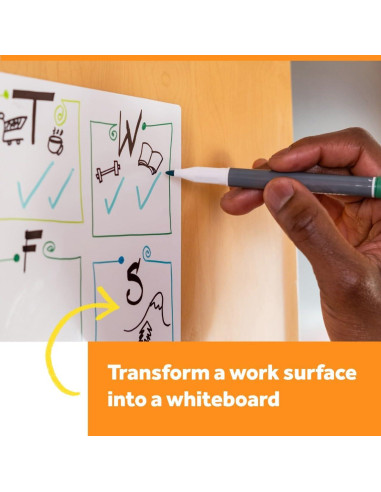 Superficie de Pizarra Blanca Post-it 3x2m Removible a Prueba de Manchas