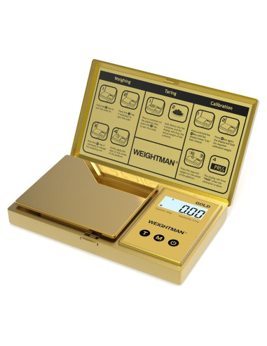 Báscula Digital WEIGHTMAN 200g Alta Precisión Dorada