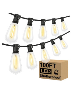 Luces de Cadena LED Brightever 30,48m 52 Bombillas Vintage