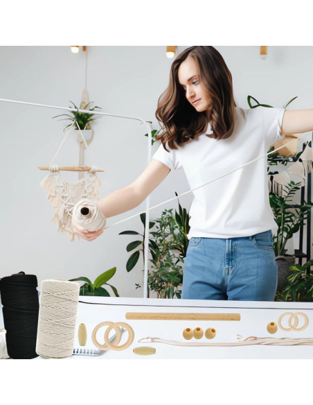 Kit de Macramé Ewparts para Principiantes - 327 pies de Cordón Kit de Macramé Ewparts para Principiantes - 327 pies de Cordón