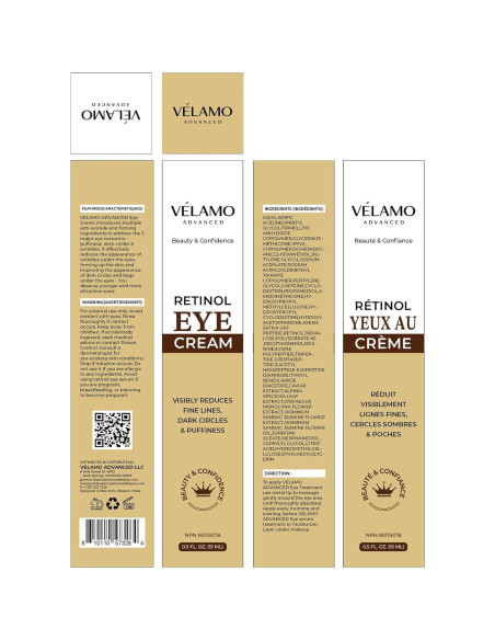 Crema Anti Envejecimiento VELAMO 15g - Eliminador de Arrugas Crema Anti Envejecimiento VELAMO 15g - Eliminador de Arrugas