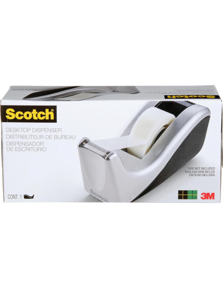 Dispensador de Cinta Scotch Bicolor Plateado/Negro 1" Dispensador de Cinta Scotch Bicolor Plateado/Negro 1"