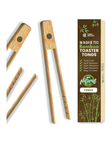 Pinzas para Tostadora con Imán Three Way Cut 20 cm Bambú