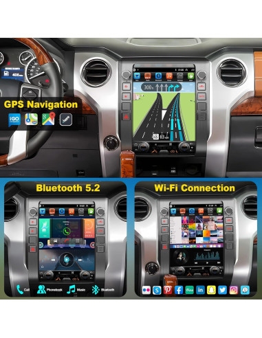 Radio de Coche WOWiViD para Toyota Tundra 2015-2020, 12" Android 14, 4GB RAM, 64GB, CarPlay y Android Auto Inalámbricos