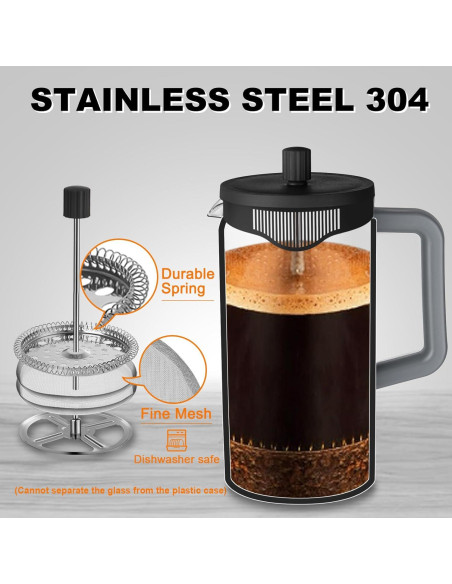 Cafetera Prensa Francesa YOLIFE 1.0 L Vidrio Borosilicato Gris Cafetera Prensa Francesa YOLIFE 1.0 L Vidrio Borosilicato Gris