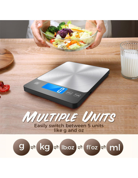 Báscula de Cocina Digital TRUDIN 15kg Acero Inoxidable Báscula de Cocina Digital TRUDIN 15kg Acero Inoxidable