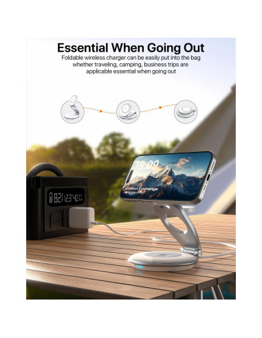 Estación de Carga Inalámbrica EXW 3 en 1 para iPhone y Apple Watch