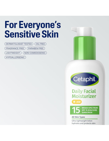 Hidratante Facial Diario Cetaphil SPF 15 2x118ml Piel Sensible