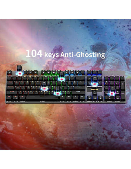 Teclado Mecánico Newmen GM325 Pro 104 Teclas RGB USB Teclado Mecánico Newmen GM325 Pro 104 Teclas RGB USB
