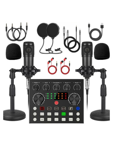 Paquete de Podcast V8s para 2 con Micrófono BM-800 y Soportes