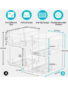 Organizador de Baño Delamu 3 Niveles Apilable 2 Set Blanco 2