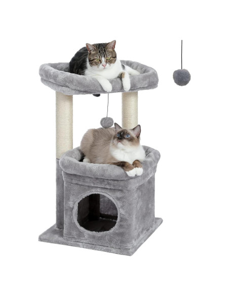 Árbol para Gatos Pequeños PEQULTI 60cm con Rascador y Perchas Árbol para Gatos Pequeños PEQULTI 60cm con Rascador y Perchas
