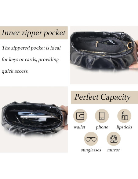 Bolso Clutch Antirrobo Popizard Negro con Cadena y Correa Ajustable Bolso Clutch Antirrobo Popizard Negro con Cadena y Correa Ajustable