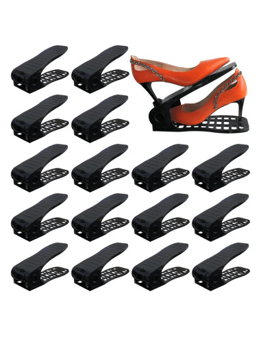 Organizador de Zapatos Yashong 16PCS Ajustable Negro
