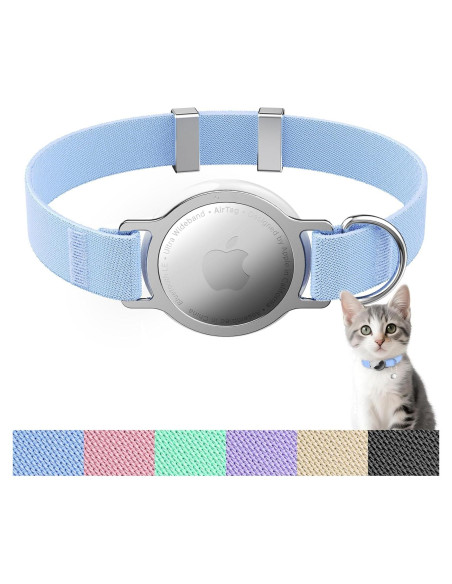 Collar para Gato Sucegi con Soporte para AirTag Azul Collar para Gato Sucegi con Soporte para AirTag Azul