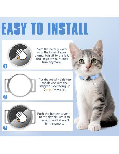 Collar para Gato Sucegi con Soporte para AirTag Azul