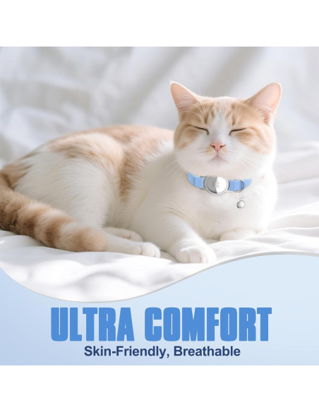 Collar para Gato Sucegi con Soporte para AirTag Azul Collar para Gato Sucegi con Soporte para AirTag Azul