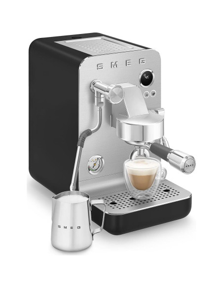 Máquina de Espresso Semi-Pro Smeg EMC02 - 15 Bar, 58mm, Negro Máquina de Espresso Semi-Pro Smeg EMC02 - 15 Bar, 58mm, Negro