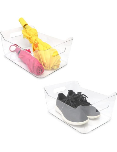 Juego de 2 Cajas de Almacenamiento Transparentes Isaac Jacobs 34.3x25.4x15.2cm