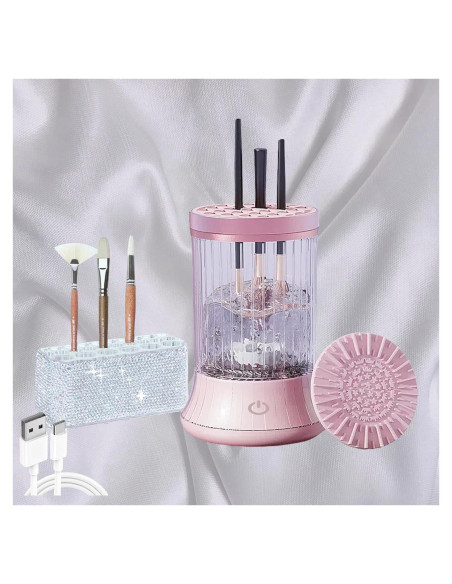 Limpiador de Brochas Eléctrico Inalámbrico Babluble Rosa Limpiador de Brochas Eléctrico Inalámbrico Babluble Rosa