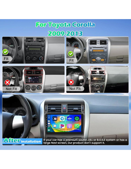 Estéreo de coche Roinvou para Toyota Corolla 2009-2013 9" 4+64G Estéreo de coche Roinvou para Toyota Corolla 2009-2013 9" 4+64G