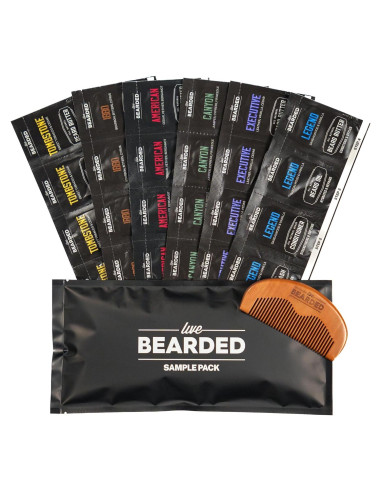 Kit de Cuidado de Barba Live Bearded con Peine y Fragancias