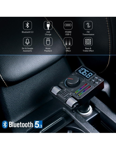 Adaptador Bluetooth FM August CR235 - Carga Rápida 30W