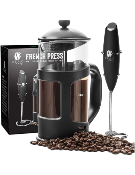 Cafetera Prensa Francesa Bean Envy 1007 ml con Espumador Cafetera Prensa Francesa Bean Envy 1007 ml con Espumador