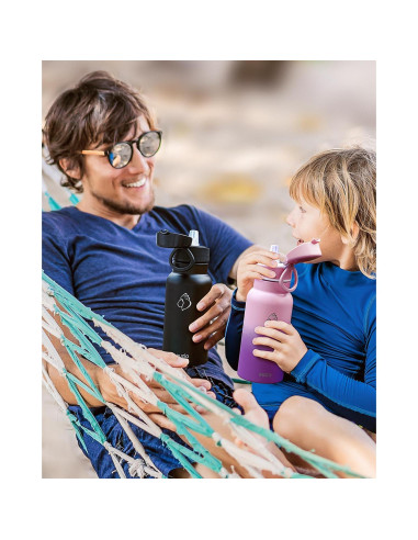 Botella de Agua Aislada BUZIO 0.53L Niños con Pajita 2PCS