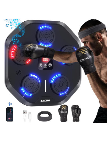 Máquina de Boxeo Musical Zacro AKZAMB0101 con Guantes y Bluetooth