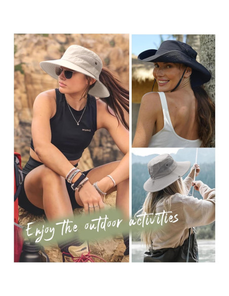 Sombrero de Sol FURTALK Beige para Mujeres UPF 80+ Plegable Sombrero de Sol FURTALK Beige para Mujeres UPF 80+ Plegable