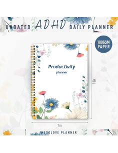 Planificador Diario meDolove B5 No Fechado para ADHD - Flores Coloridas 2