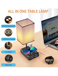 Lámpara de Mesa Táctil Mindore con Carga Inalámbrica 15W 2