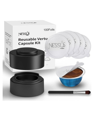 Kit Reutilizable Nespresso Vertuo Nessus - 100 Tapas Aluminio