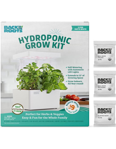 Kit de Cultivo Hidropónico Back to the Roots 3 Cápsulas LED