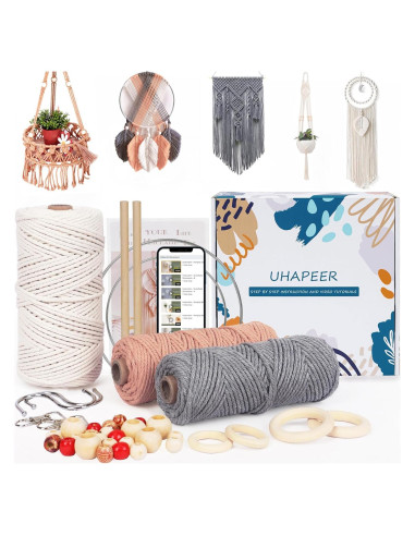 Kit de Macramé UHAPEER para Principiantes con 200m de Cordón